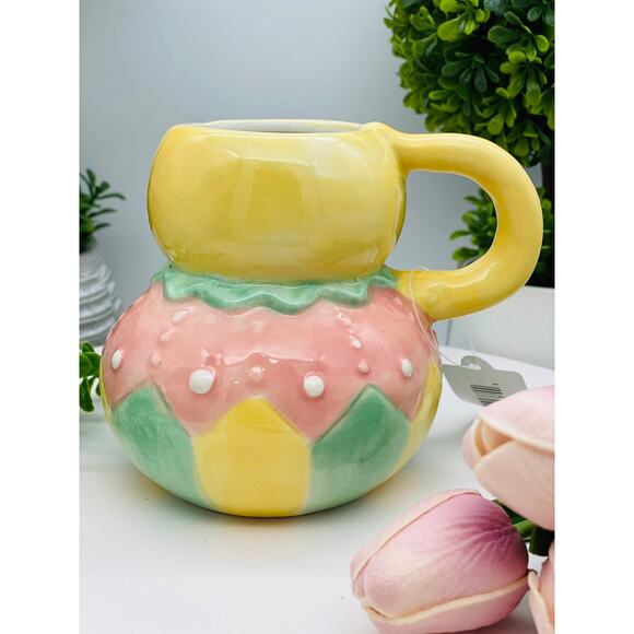 Johanna Parker Transpac Easter Dottie Chick Mug Collectible Seasonal Decor New - Picture 2 of 3